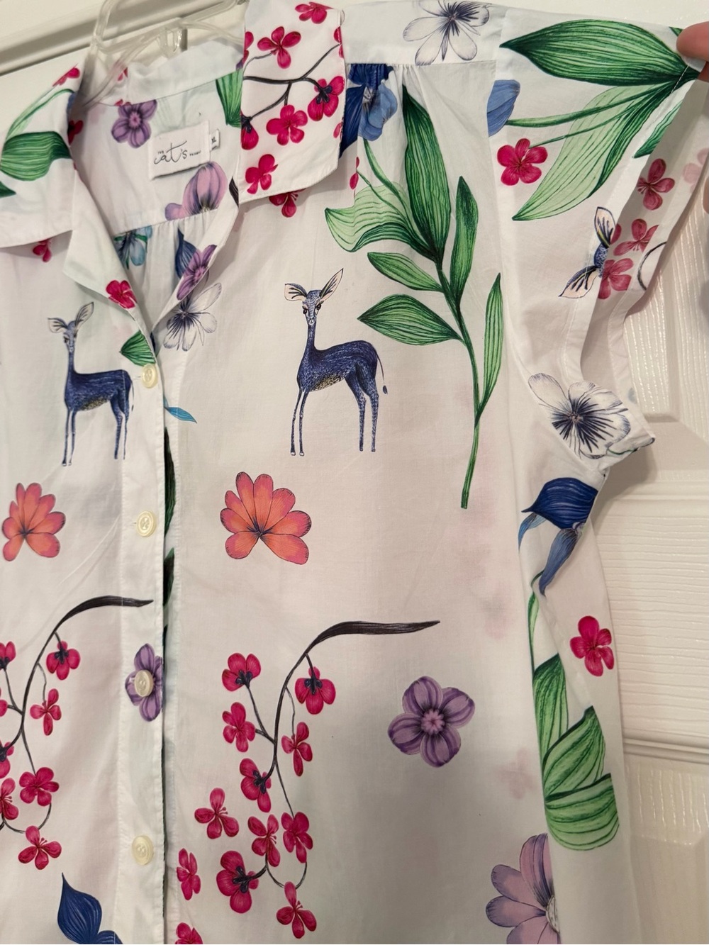LIKE NEW The Cat’s Pajamas Oh Deer PJs 100% Luxe Pima Cotton XL - Picture 6 of 16